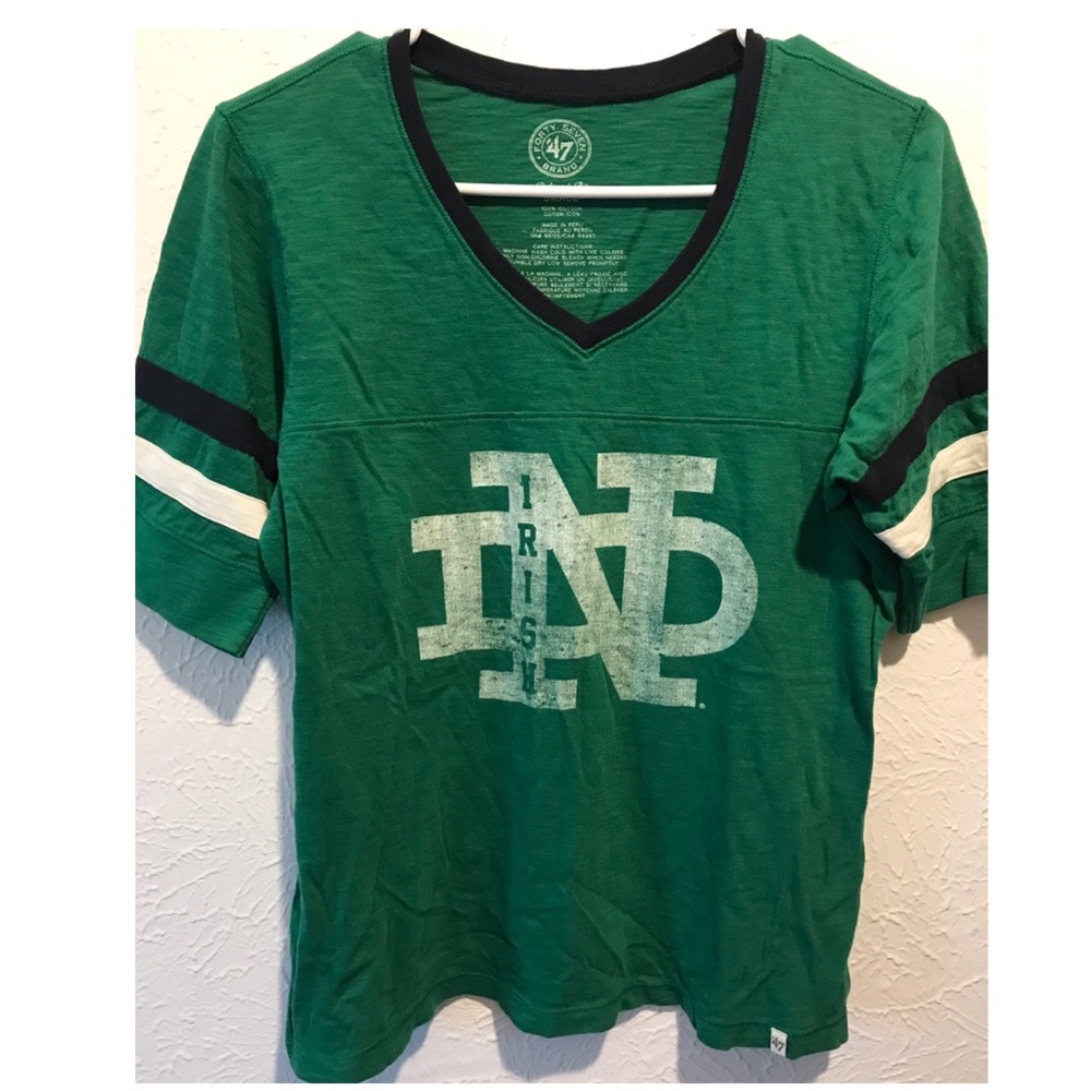 Notre Dame 3/4 sleeve V Neck Tee